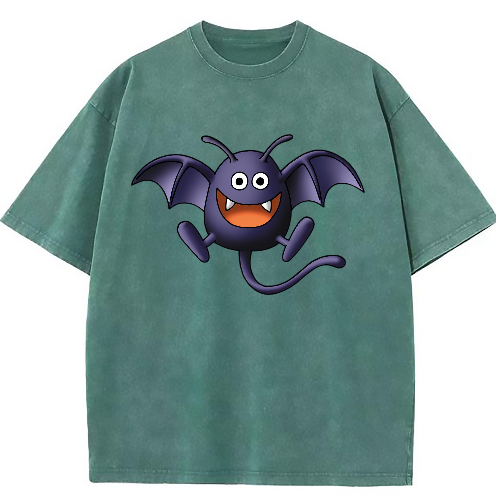 （画像用） ドラゴンクエスト Doragon Kuesuto Dragon Quest 綿100% ヴィンテージ風 半袖Tシャツ（フロントプリント）
